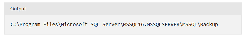 AdventureWorks Backup Location